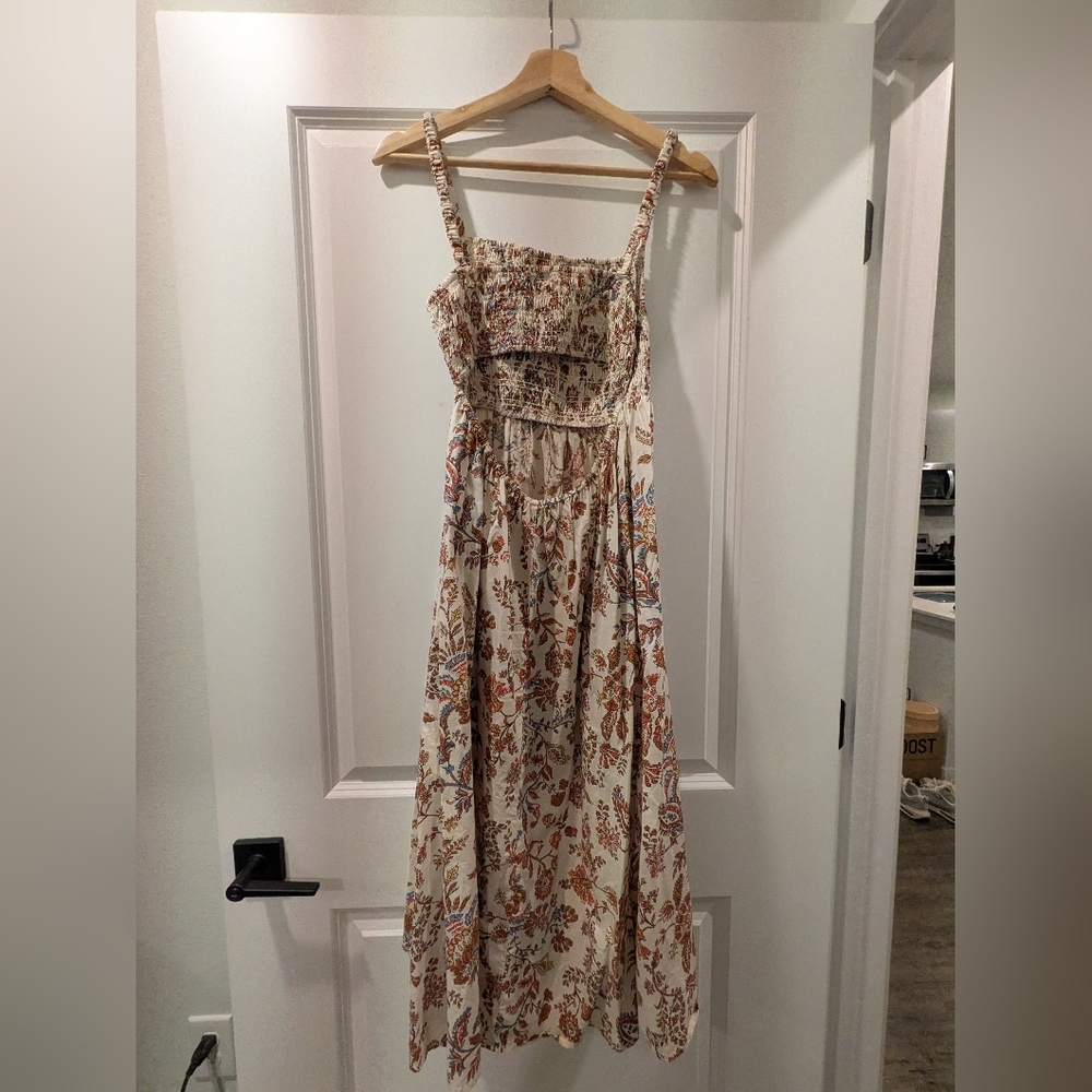 ‼️ Last Chance ‼️ Old Navy Floral Midi Dress - Beige and Rust - Picture 3 of 5